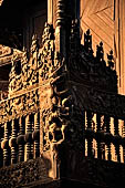 Myanmar - Mandalay, Shwe In Bin Kyaung a wonderful example of the Burmese unique teak architecture and wood-carving art. 